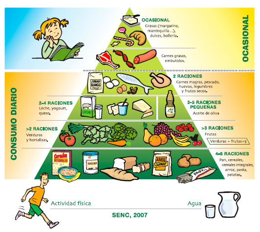 Resultado de imagen de imagen pirámide de los alimentos